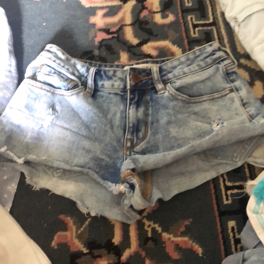 Light blue jean shorts